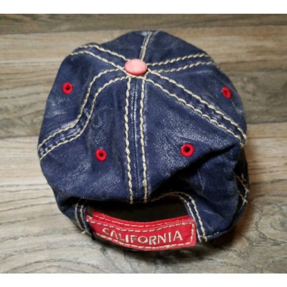 Catalina Island Essencial Caps 100% Cotton Adjustable Back Red Tan Blue - Picture 4 of 12